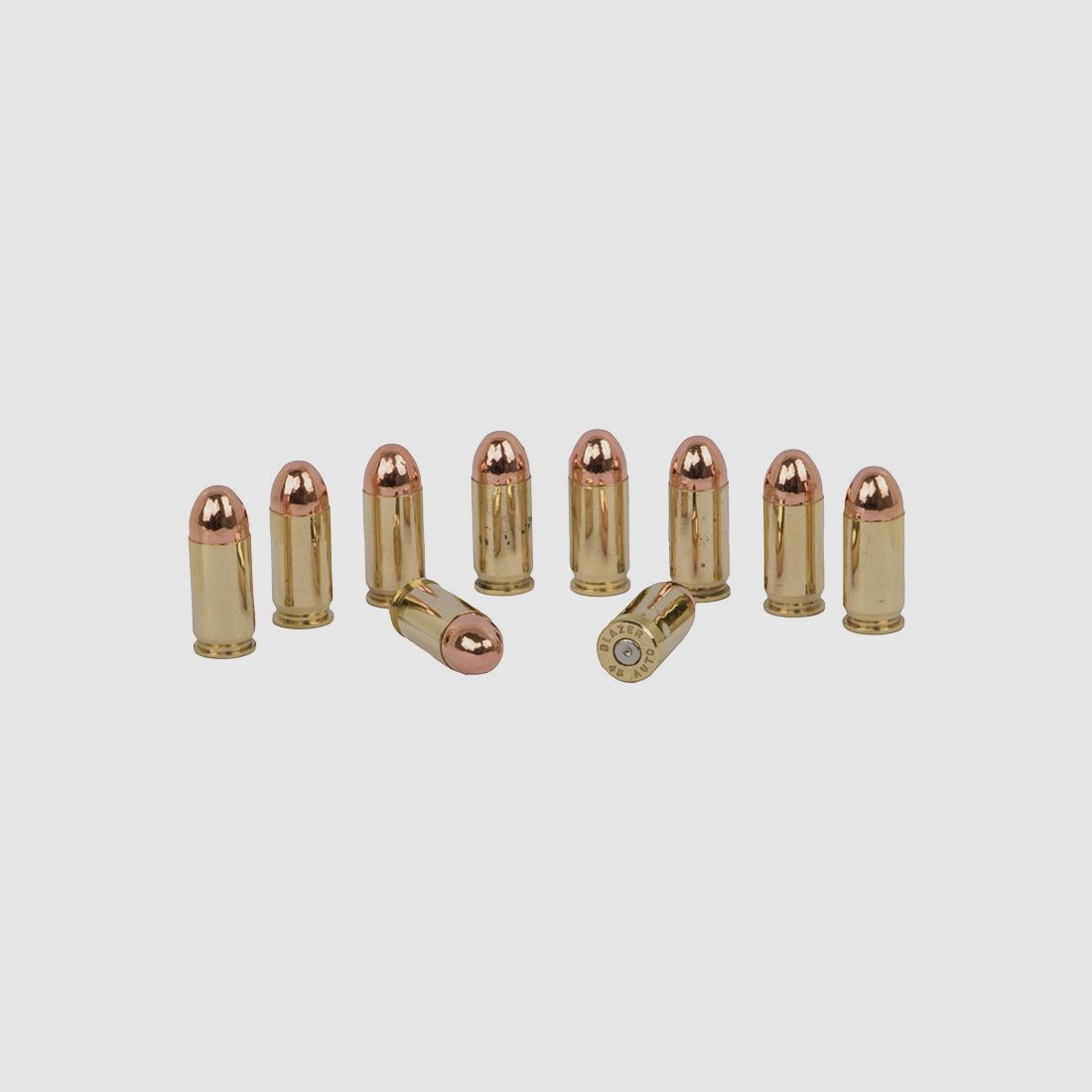 Dekopatronen Kaliber .45 Auto .45 ACP Vollmantel Rundkopf Kupfer blinde Originalpatronen 10 StĂĽck (P18)