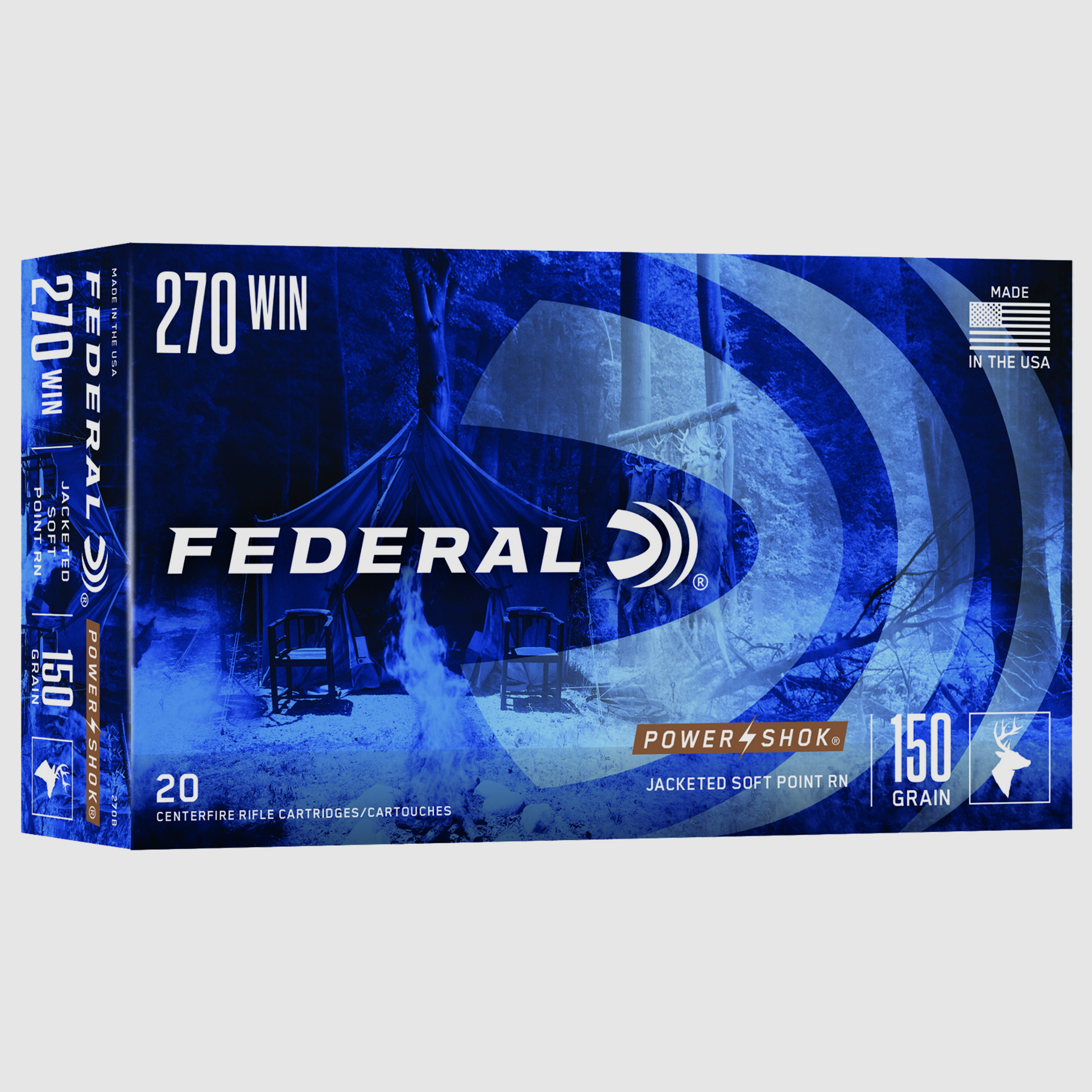 Federal Büchsenmunition .270 Win. 9,7g Jacketed Soft Point Power Shok, Bild 1 von 2