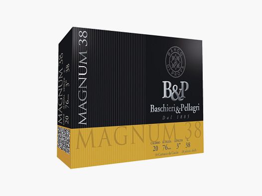 BOX MIT 10 PATRONEN B&P MAGNUM 38 KALIBER 20 - 38G - PB 2