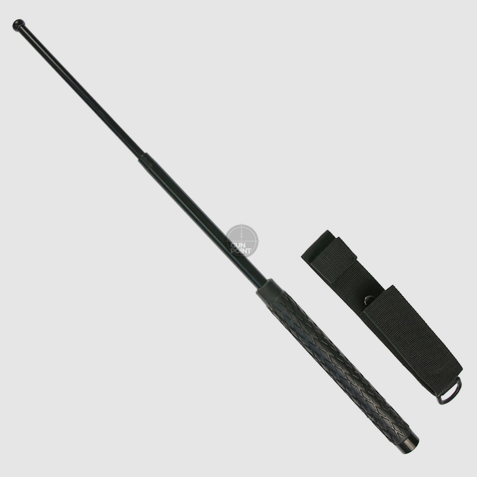 Telescopic baton made of steel with rubber grip - 16 inches - including holster