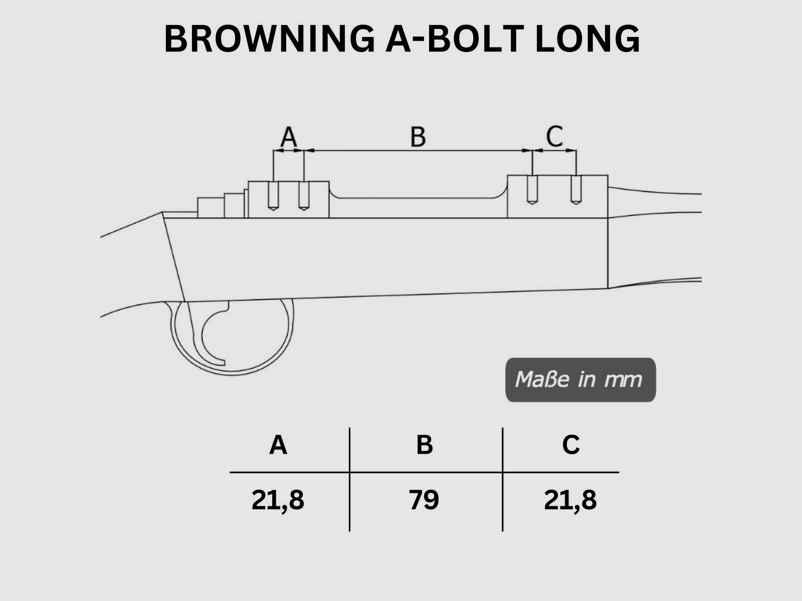 Rifle Doc Picatinny Weaver STAHL Schiene für BROWNING A-BOLT LA (Long Action) und EURO BOLT LA