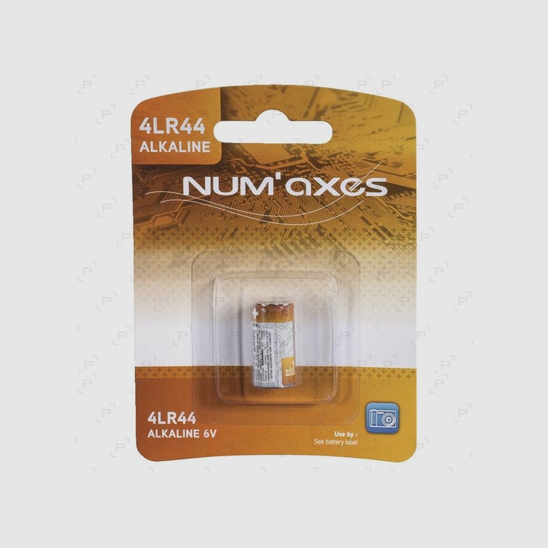 Blister mit 1 Alkalibatterie NUM'AXES 4LR44 6V