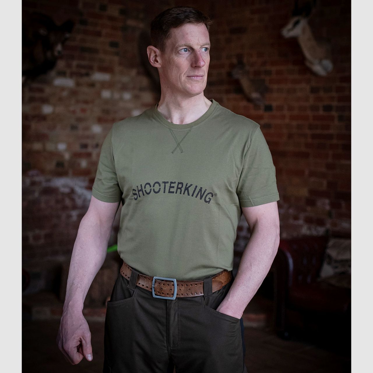 T-shirt ShooterKing Outlander vert olive, image 4 sur 4