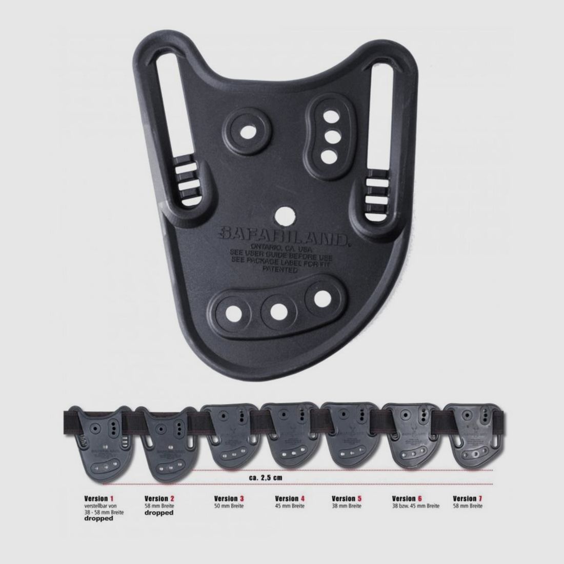 SAFARILAND Gürtelschlaufe Modell 567BL Schwarz Version 5 hoch sitzend = 38 mm Breite