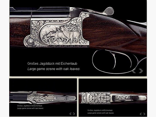 KRIEGHOFF Mehrpreis für Neuwaffe Gravur: 6 Gr. Jagd-Eichenlaub Optima-Ultra-Classic-Hubertus