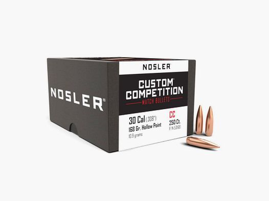 NOSLER PALLE CAL. 30 .308 DIA 168 GR HPBT CUSTOM COMPETITION CONF. 250 PZ COD. 53168