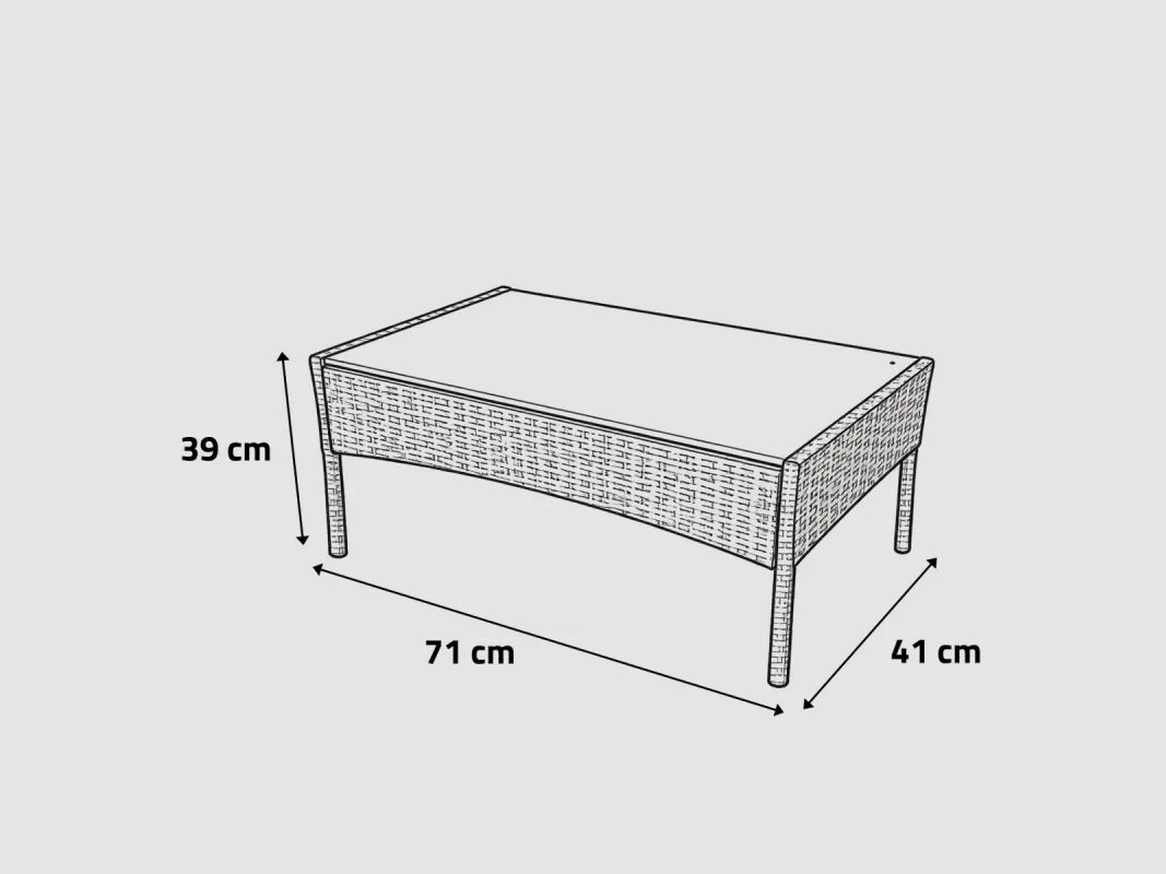 Gartenmöbelset 4 Teile aus geflochtener Kunstharz schwarz, Bild 14 von 16