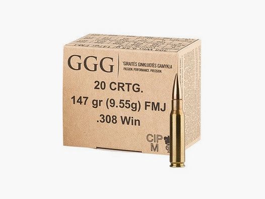 GGG FMJ 147grn .308Win (20 stuks)