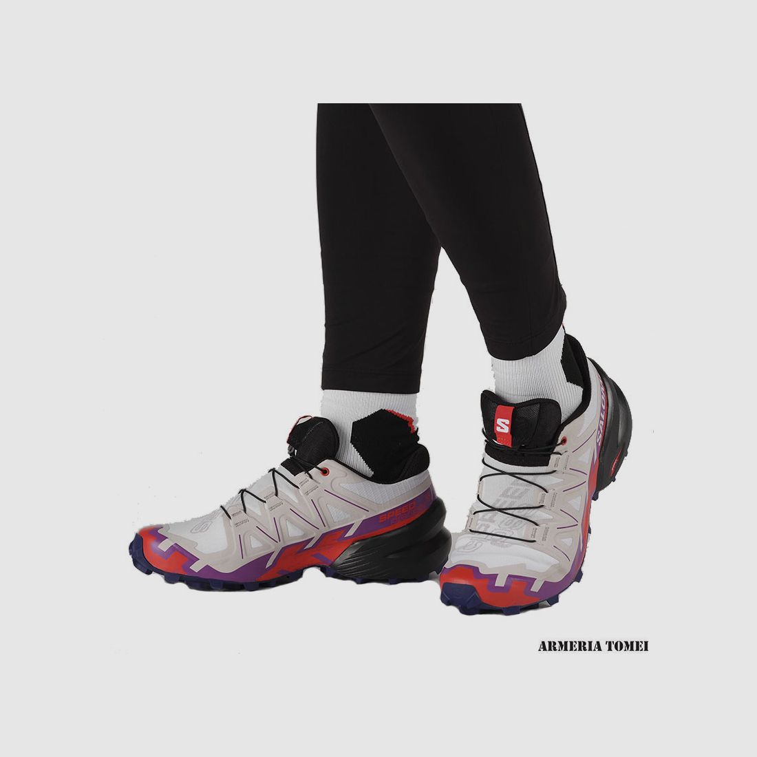 SALOMON – DAMES – SPEEDCROSS 6 W Wit / Sprankelend Druif / Vurig Rood, afbeelding 5 van 6