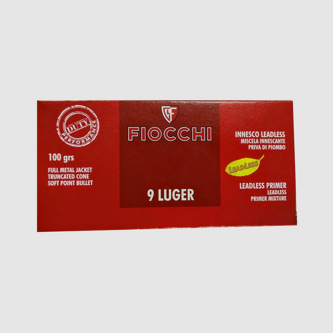 Munizione FIOCCHI – 9mm. Para. – 100 grains – semiblindata LeadLess
