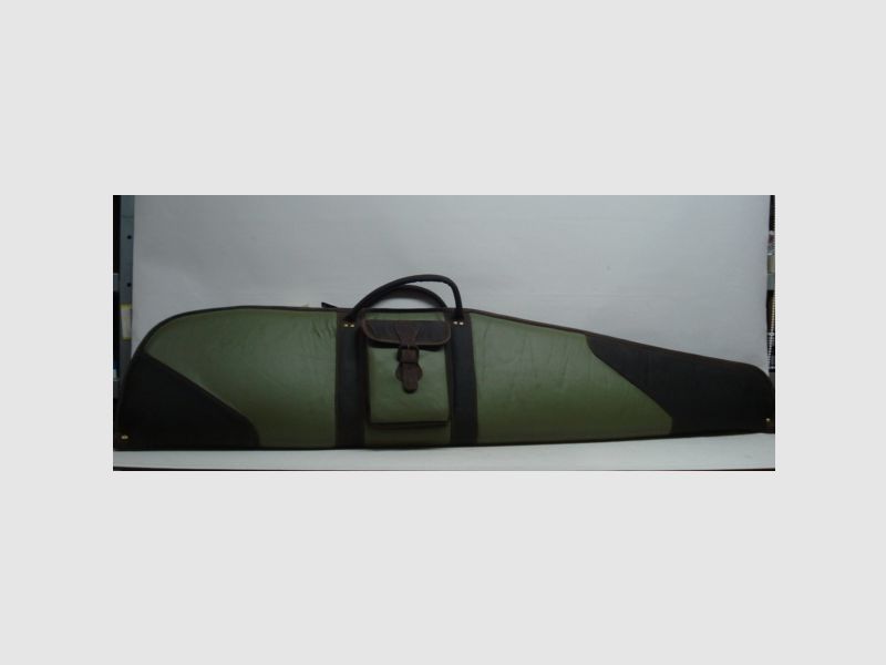 Funda verde de cuero liso - Longitud: 140 cm, bolsillo exterior