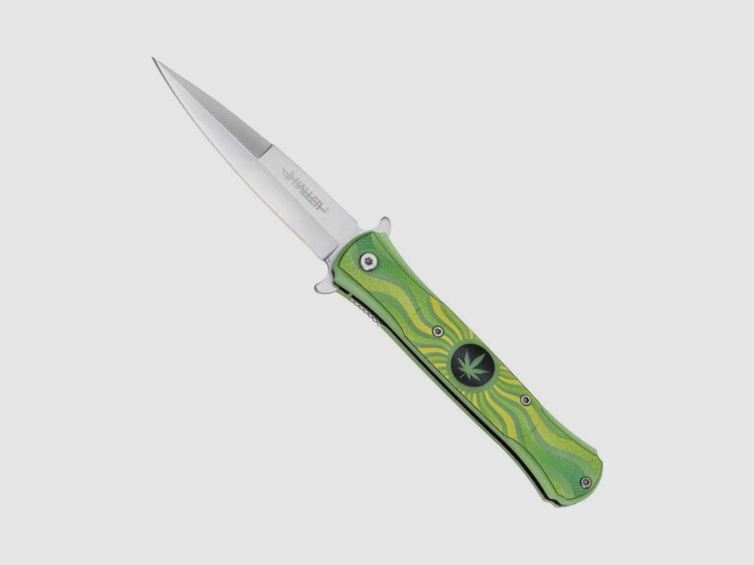 Stiletto Taschenmesser glowing in the dark