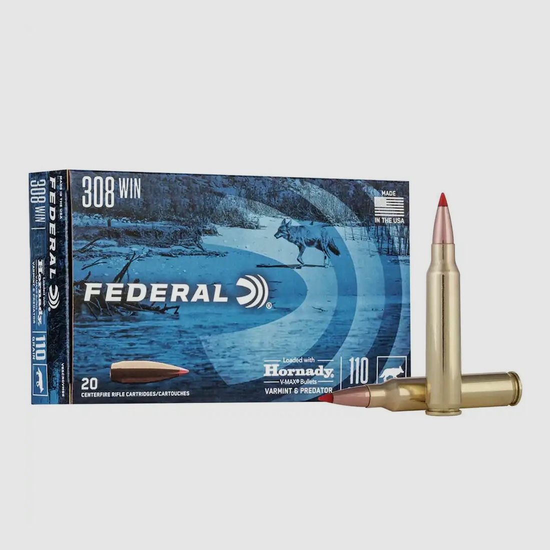 Federal V-MAX 7.1g/110grs à20 .308Win