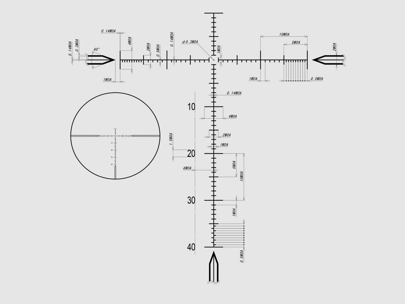 DDOptics DDMP 4-40×50 MOA TAC-A