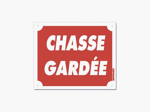 PANNEAU CHASSE GARDÉE ROUGE AKYLUX 30CM X 25CM