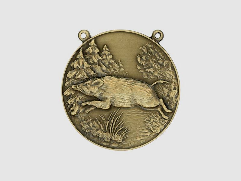 Steinhauer&Lück Medaille Wildschwein m. Kette Bronzefarbig