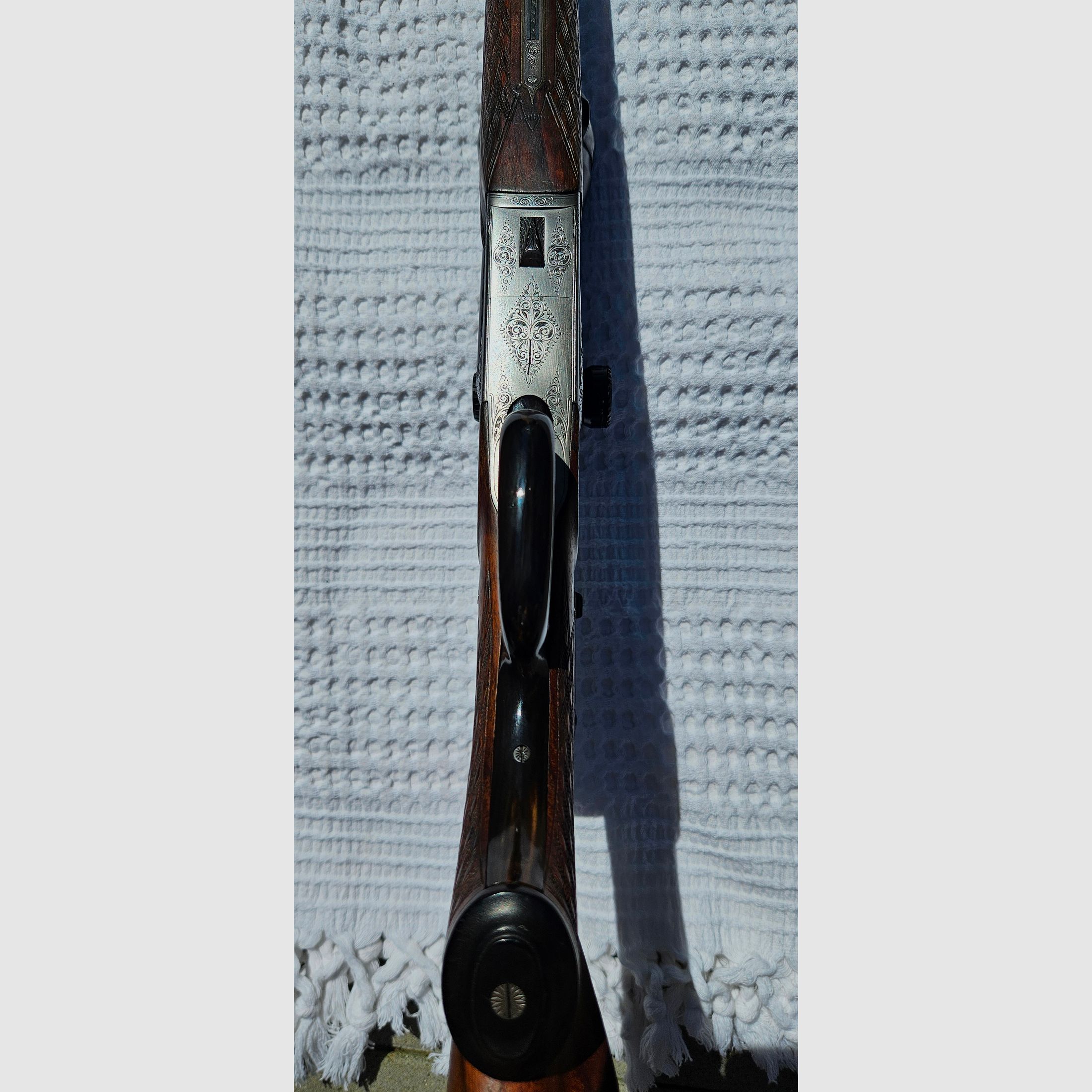 Einzelstück Johannes Feldbusch Bockdrilling • Kal. 7x65R - .222 Rem. - 16/70 • Böhler Antinit • Zeiss Diavari VM 2,5-10x50 T*, Bild 4 von 15