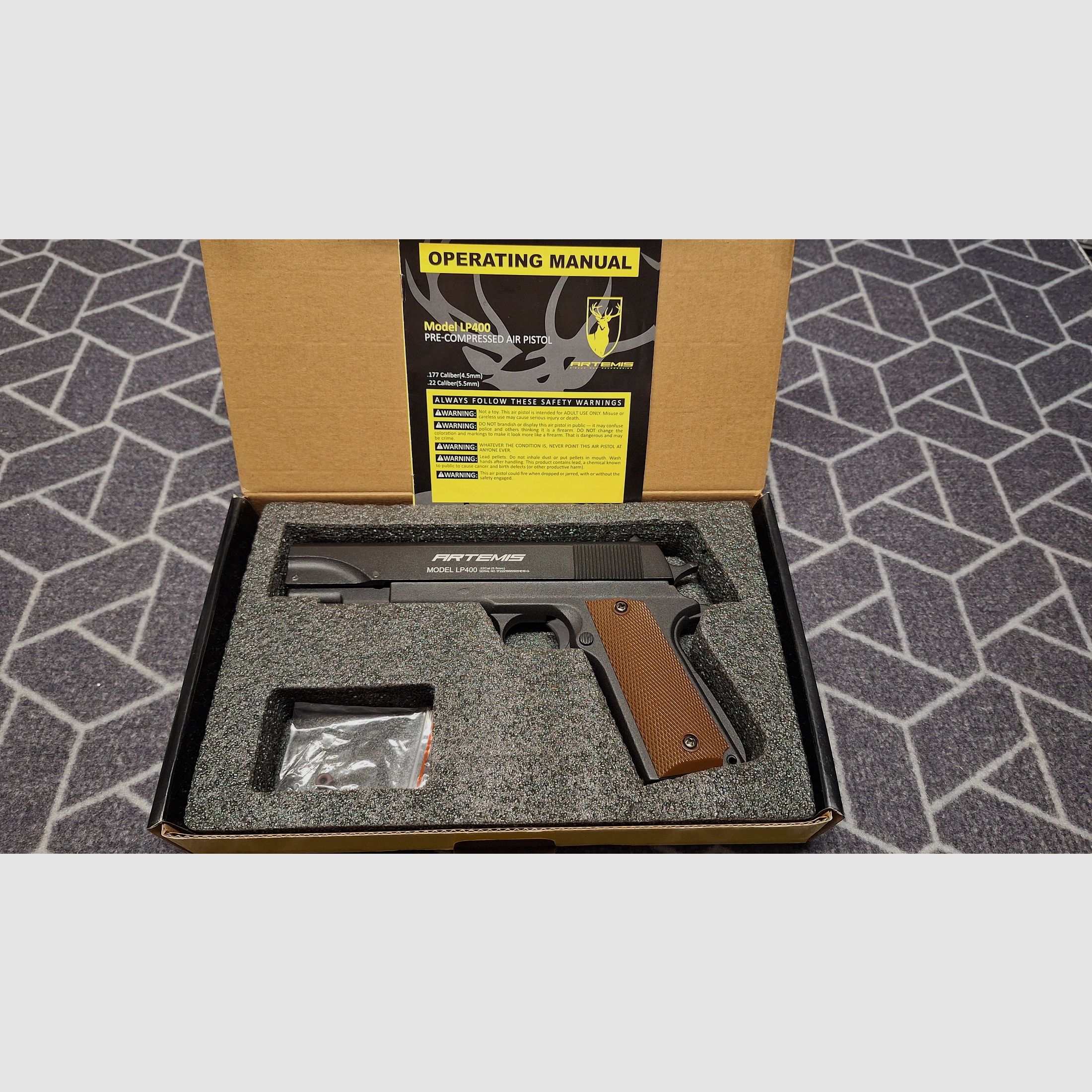 Pistola ad aria compressa Artemis LP400 5,5mm in stile 1911 - Come nuova