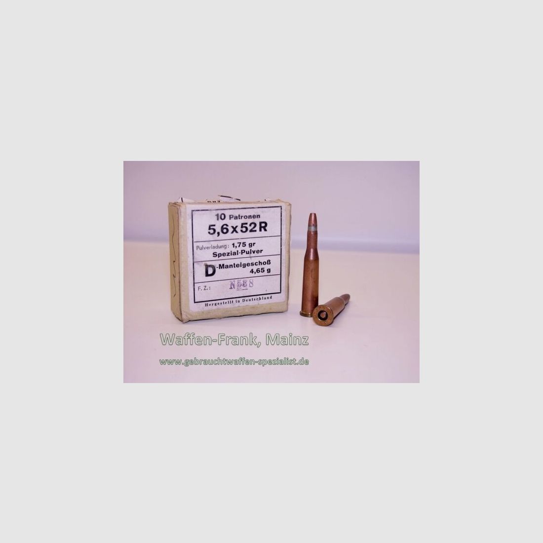 RWS (WZd.Fa.Rottweil) D-Mantelgeschoss 3,65 g 5,6x52R