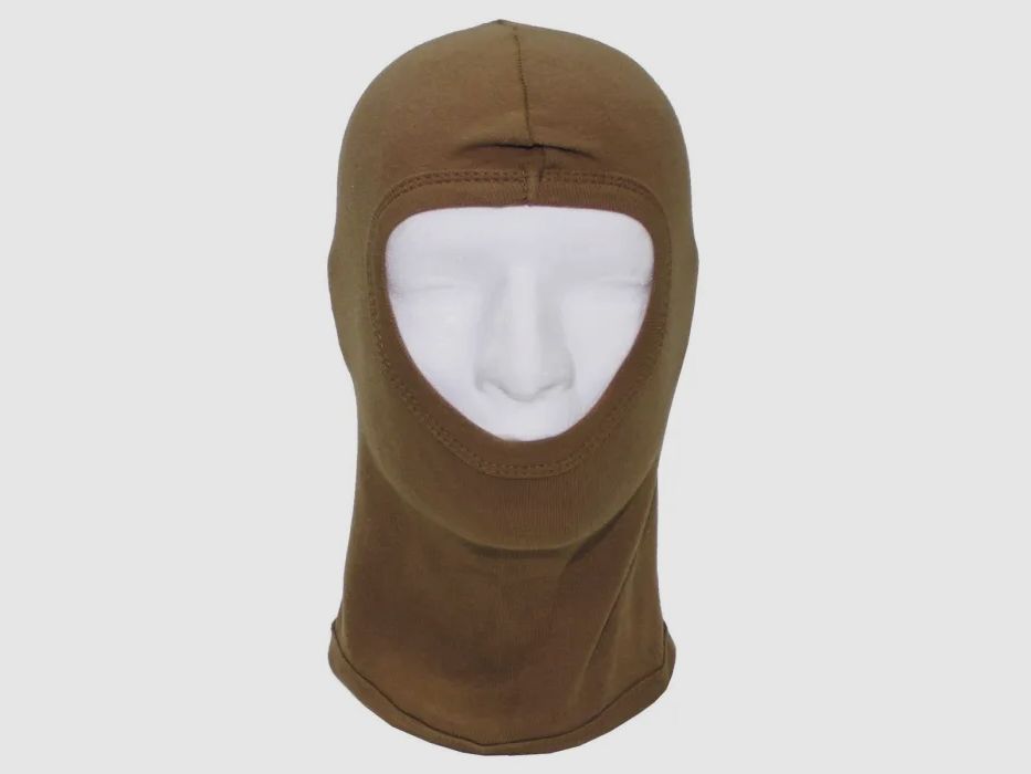 Sturmmaske / Balaclava - 1 Loch - dünn - Baumwolle - Coyote ( Beige )