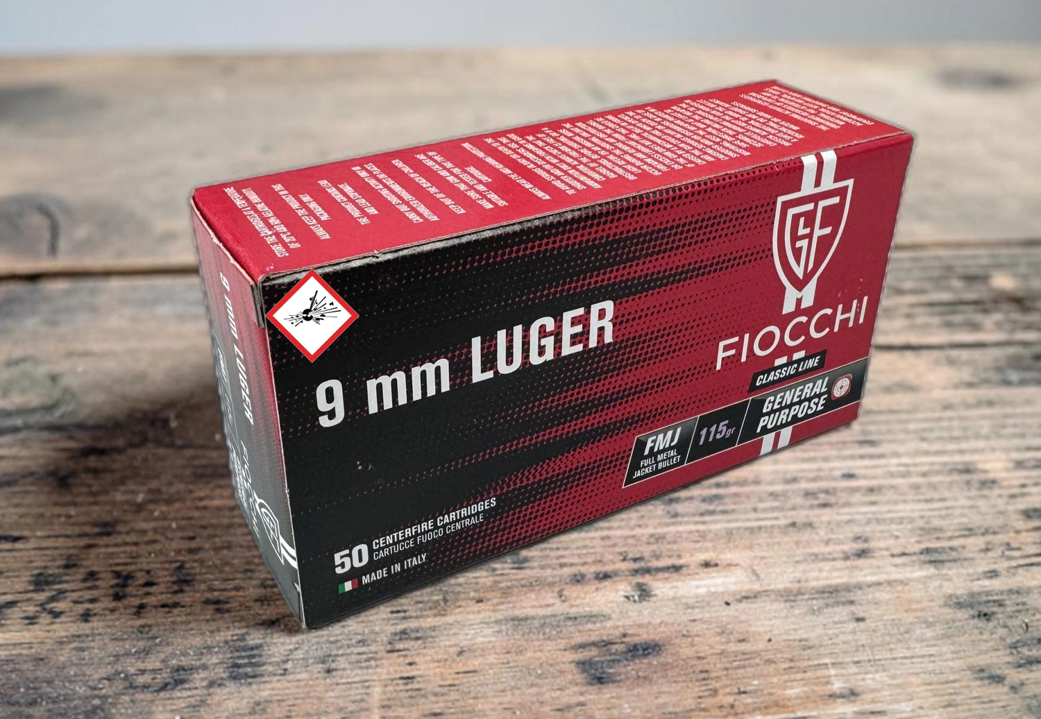 Fiocchi .9 mm Luger FMJ 115grs / 7.45g