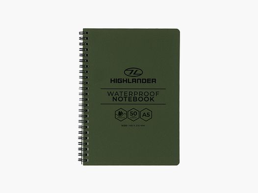 Highlander Forces Wasserfestes Notizbuch A5 Oliv