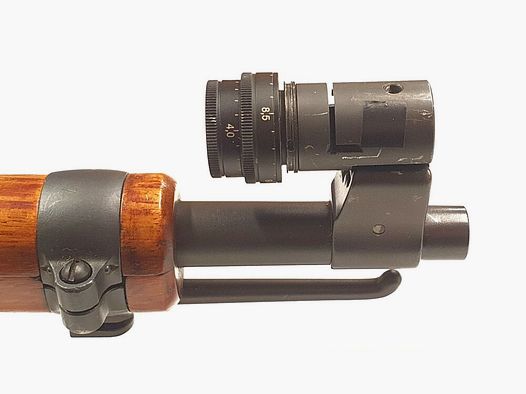 Unbekannt, Gehmann verstellbarer Korntunnel mit Kornmutter von Gehmann Karlsruhe für K31 Karabiner 31 W&F Diopter