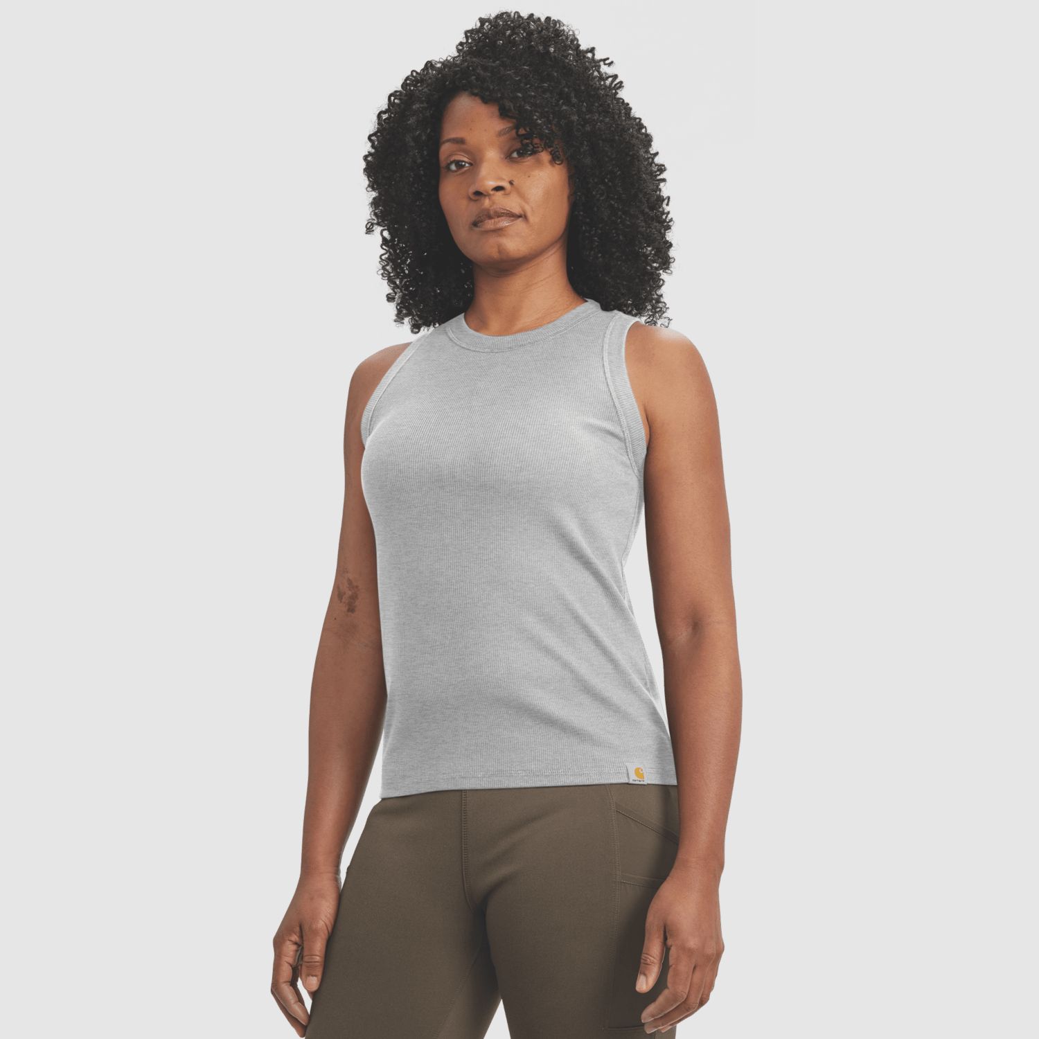 Carhartt TENCEL™ Fiber Series Fitted Ribbed Tank Kobiety Heather Gray M
