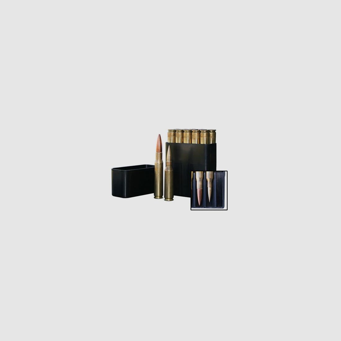 MTM Patronenbox BMG10-40 schwarz mit Stülpdeckel f. 10 Patronen .50 BMG/.416 Barrett