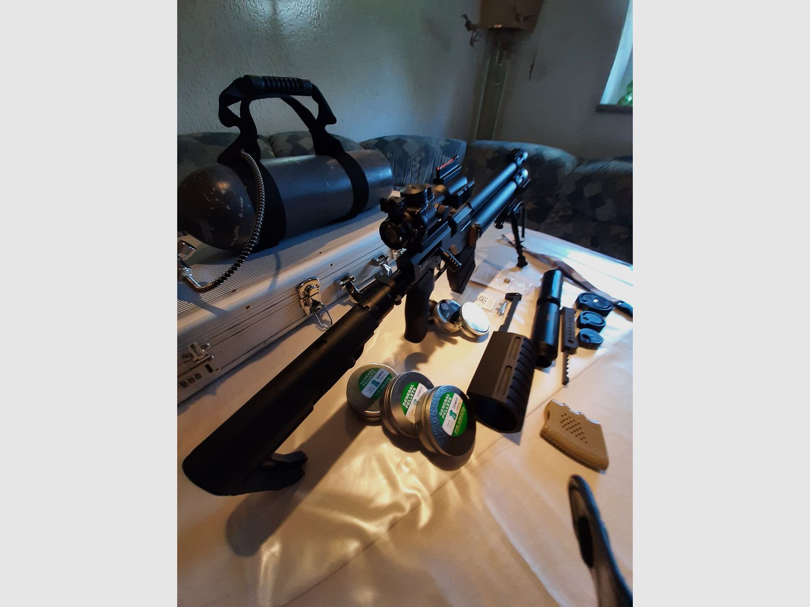 AEA HP MAX 9MM Luftgewehr F Version inkl. Schalldämpfer Pressluftflasche 300 Bar.  Tüf  2030