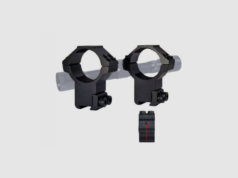 Lensolux Zielfernrohrmontage 2-teilig, 1 Zoll, fĂĽr 11-14 mm Prismenschiene, HĂ¶he bis Mitte Tubus 34 mm