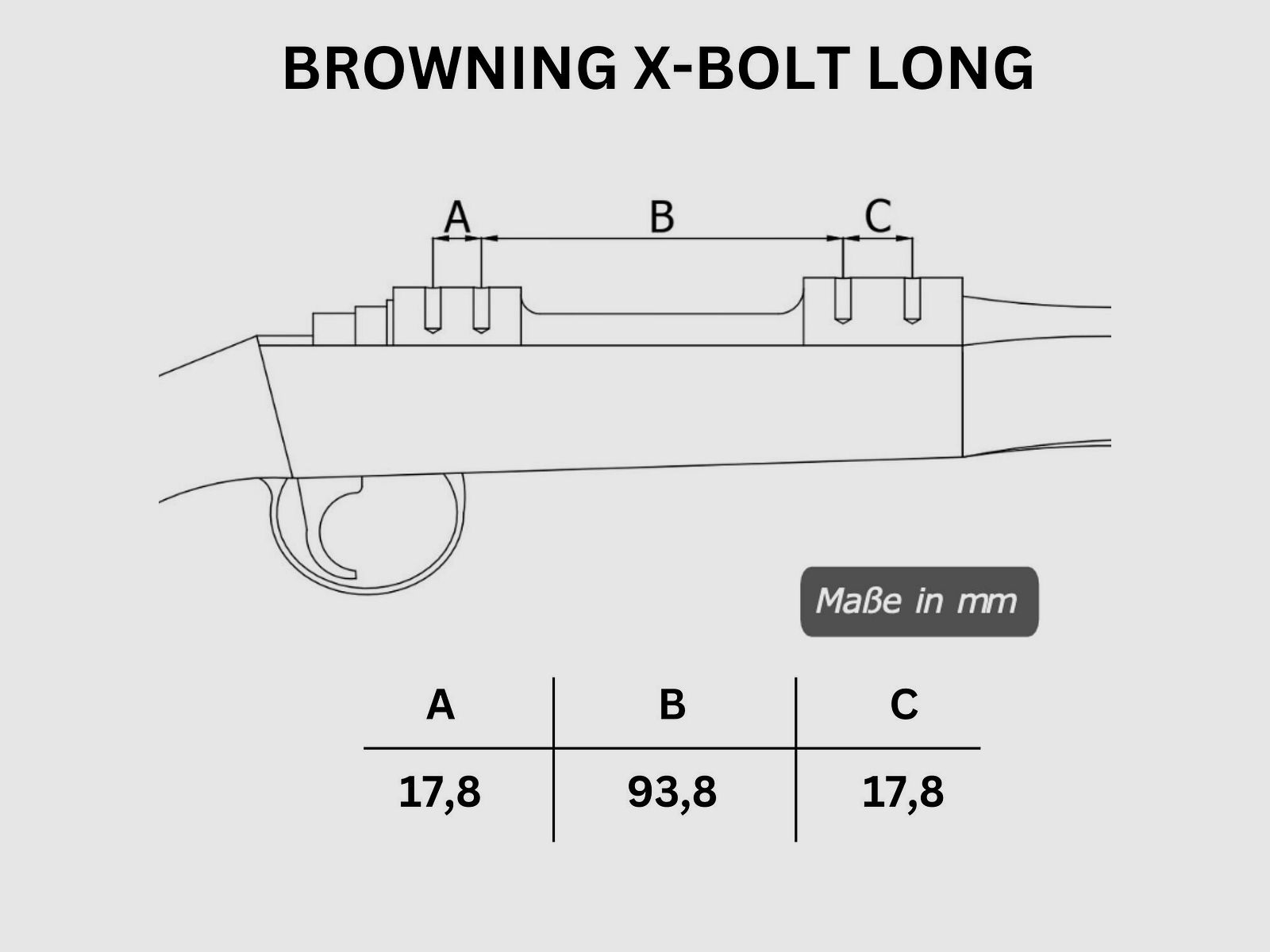 Rifle Doc Picatinny Weaver STAHL Schiene für BROWNING X-BOLT LA (Long Action)