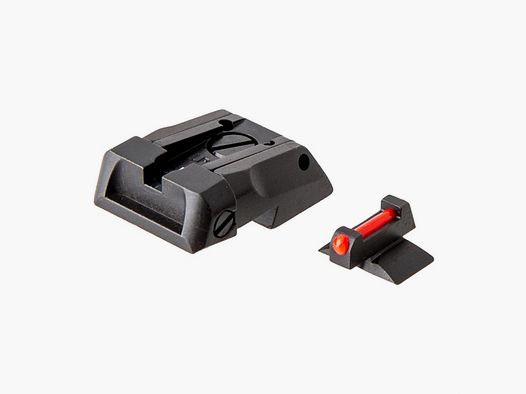 L.P.A. SIGHTS BLACK REAR/RED FRONT ADJUSTABLE SIGHT SET, NOVAK STYLE