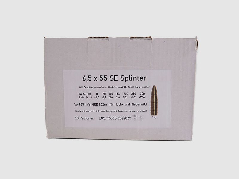 Kogel Fabriek 6,5x55 SE Spliter 5,8g