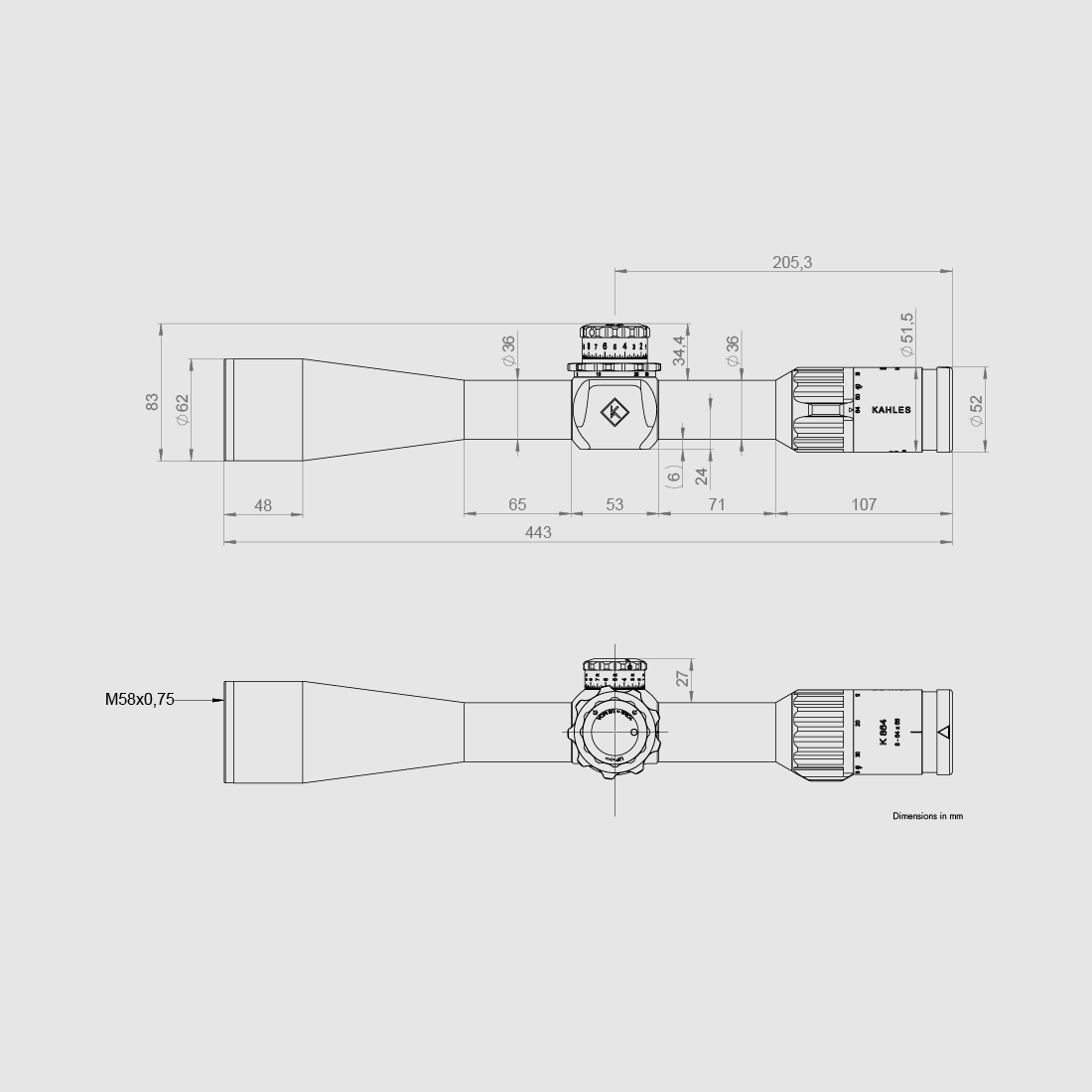 Kahles K864 8-64×56 – MOAK+ – ccw – droit, image 3 sur 3