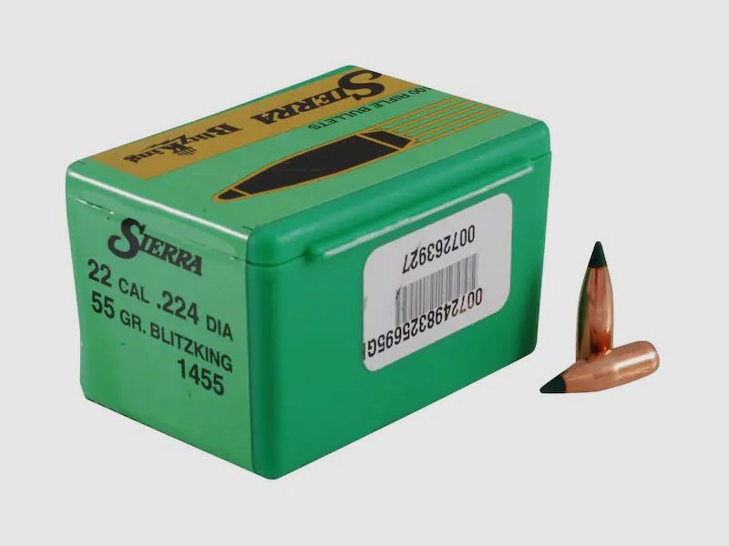 Sierra Geschoss .22/.224 HV 55GR Blitzking 100 Stück