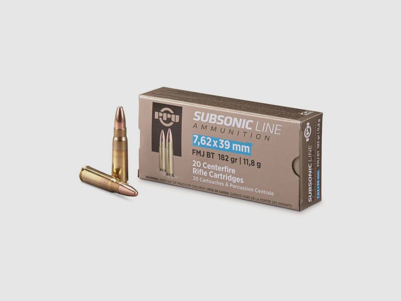 PPU 7,62×39 FMJ BT SUBSONIC