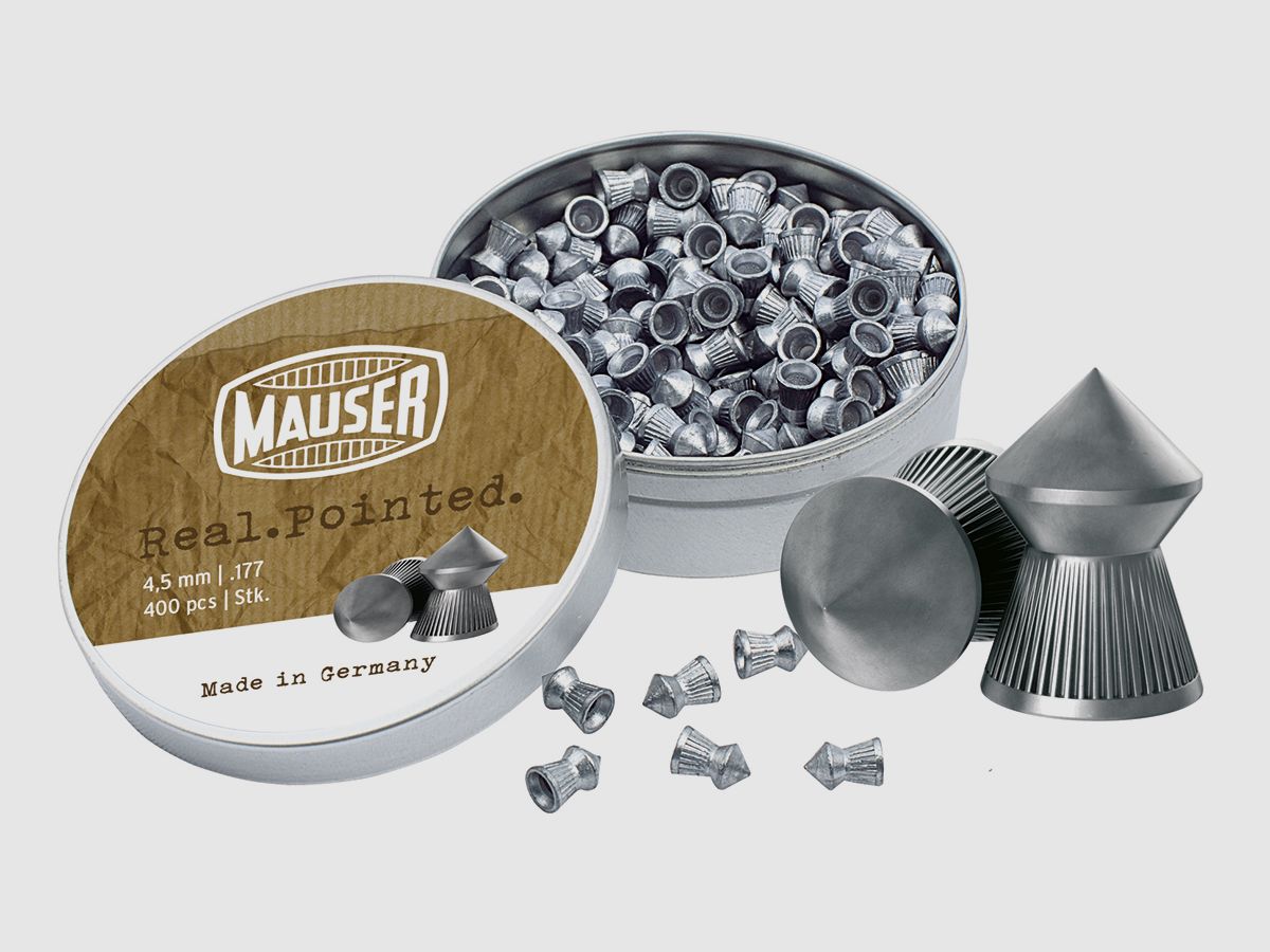 Diabolo Mauser a punta con scanalature 4,5mm 400 pezzi