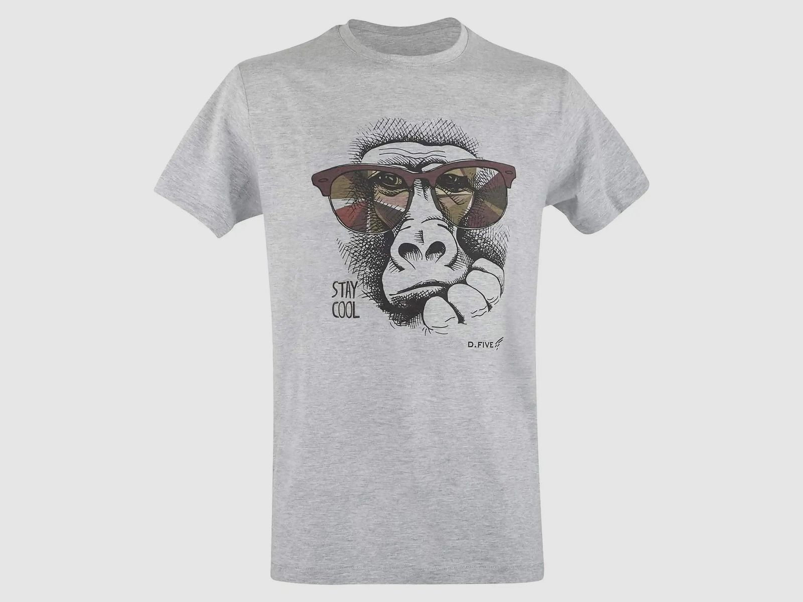 Defcon 5 Defcon 5 T-Shirt Małpa w Okularach - Szary / S Mężczyźni