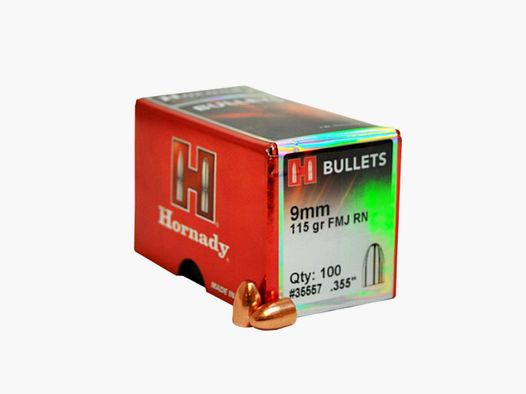 Hornady Projectiles 355″ (9mm cal.) 115gr FMJ+RN #35557 – 100 pcs