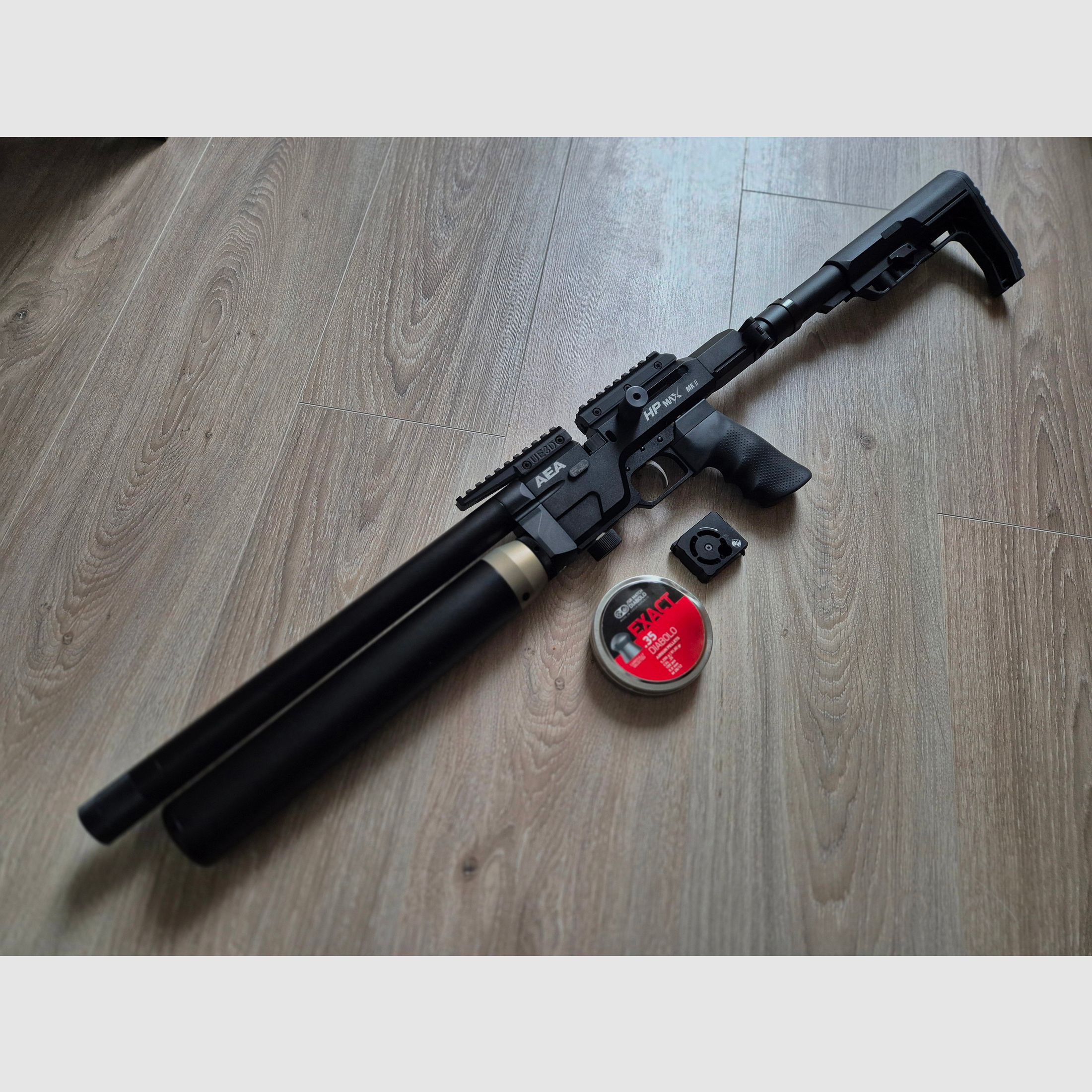 HPMax MK2, rifle PCP caliber .35 (9mm), "F" marking with accessories