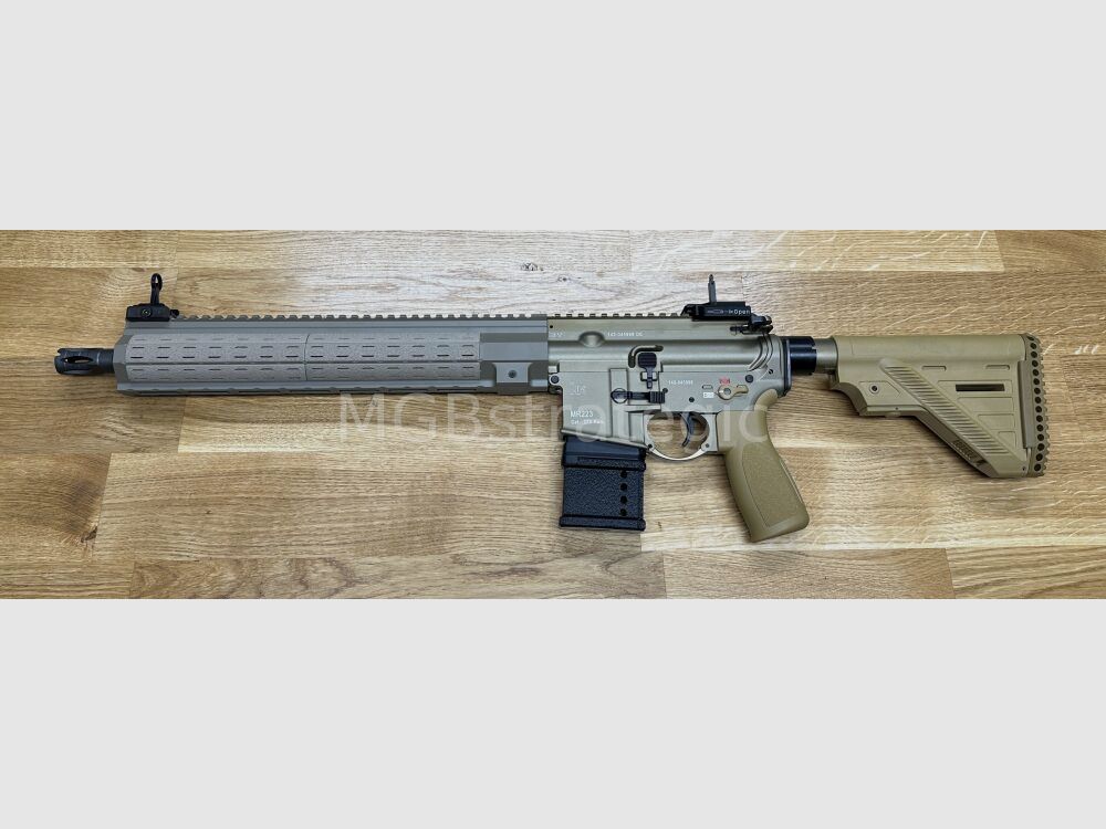 sportlich zugelassen! H&K MR223 A3 14,5" Lauf - SPORT - sandfarben halbautom. Büchse .223Rem - Heckler & Koch - zivile Version H&K 416 G38 / Lauflänge = 36,83 cm / KSK Lauflänge G95K
