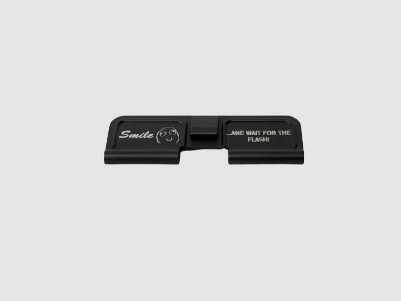 AR-15 DUST COVER - LASERPRINT - "SMILE AND WAIT" .223REM