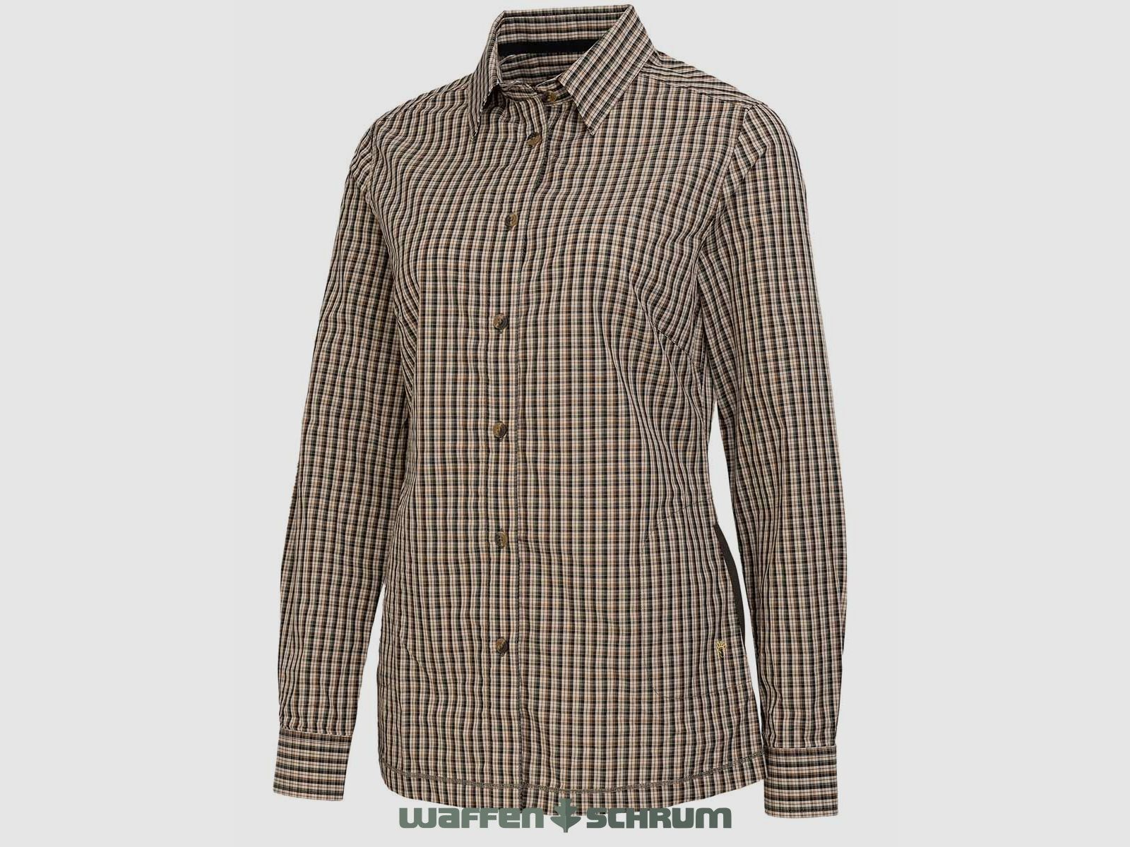 Böcker Blouse Easy Care Comfort Fit Olijf geruit