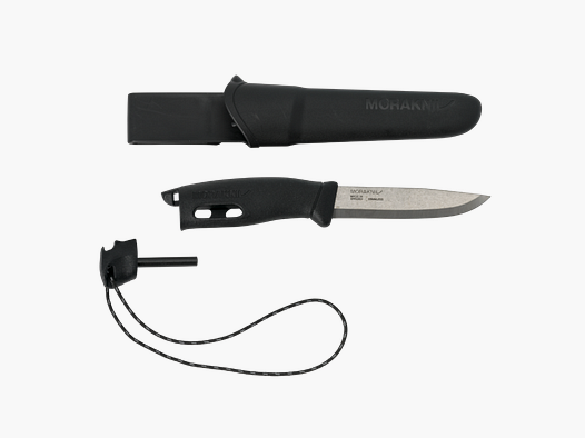 Messer Morakniv Companion Spark black Pinpac , mit integriertem Zündstahl