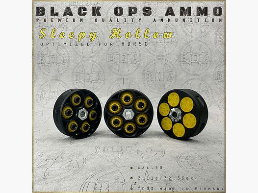 18x + 2 Sleepy Hollow BLACK OPS AMMO HDR 50 TR cal.50 Munition T4E Umarex HDR50 TR50