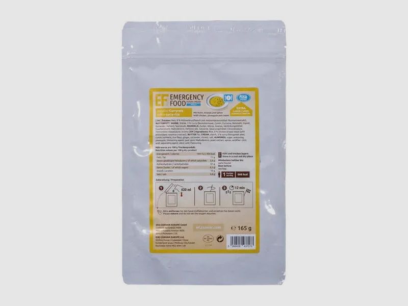 EF Emergency Food Indischer Curryreis 1 Portion