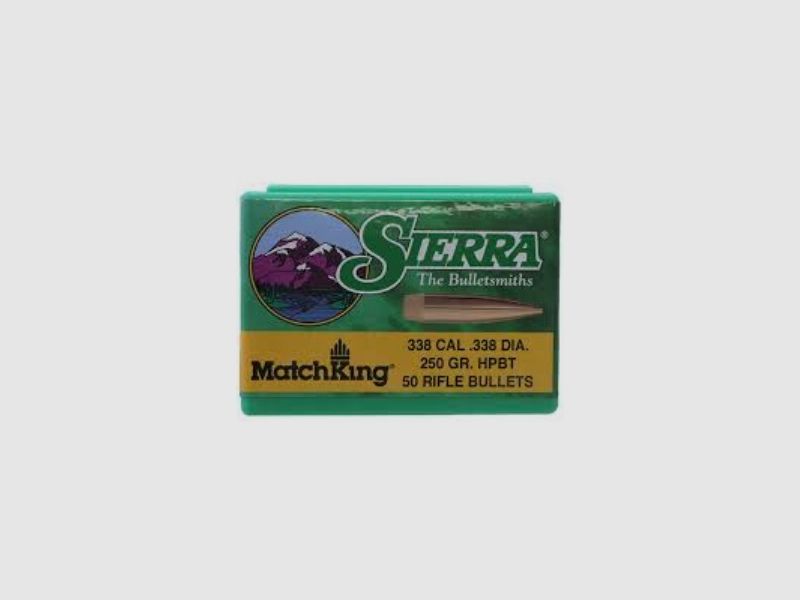 Sierra Bullets Caliber .338 / 8.5mm HPBT Matchking in 250 Grain