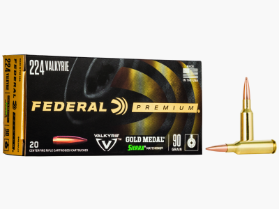 Federal Munizioni per Fucile Gold Medal .224 Valkyrie 5,8 g / 90 gr Sierra Matchking Boat Tail Hollow Point