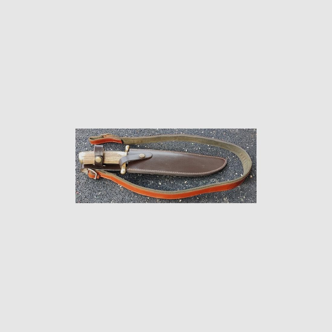 Handgemachte Damast Jagd Bowie Messer mit Hirschhorn Griff und Leder Schulterholster für Messer